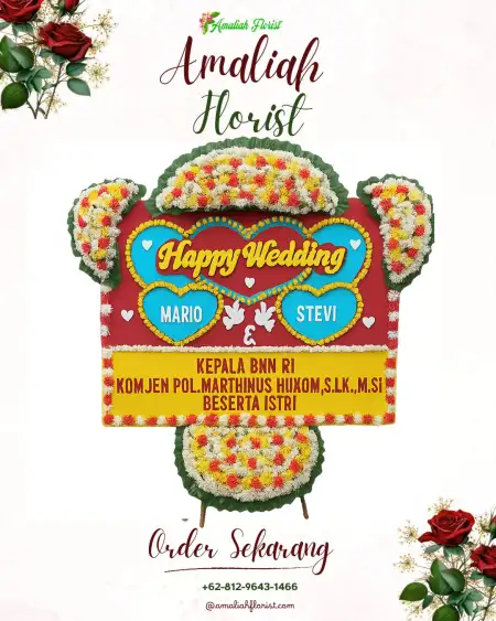 Papan Bunga Pernikahan Dombo